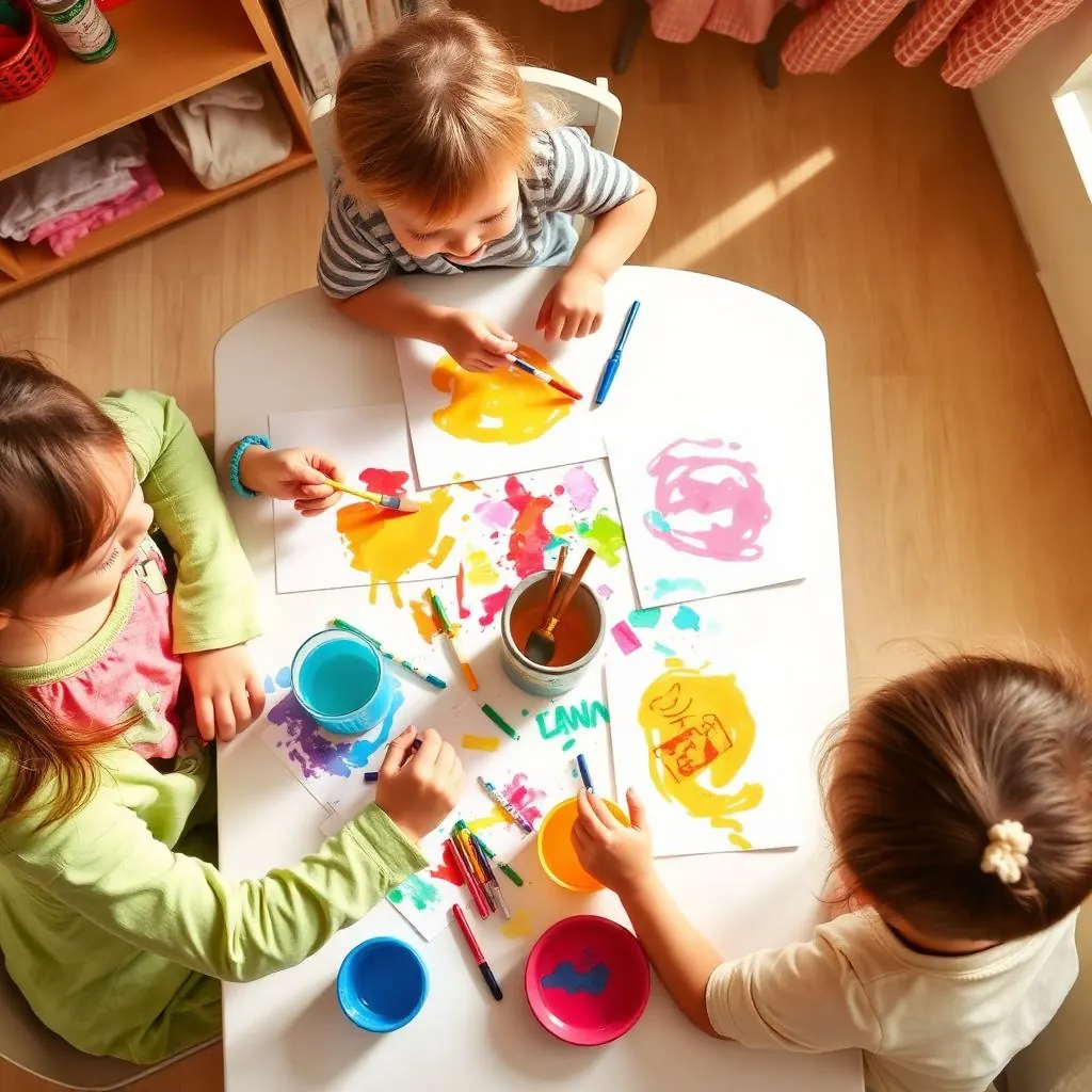 Niños haciendo manualidades